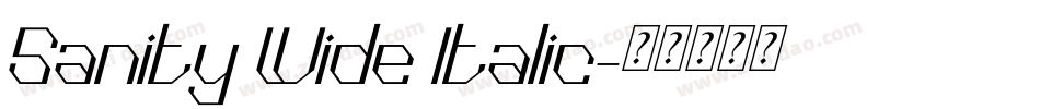 Sanity Wide Italic字体转换
